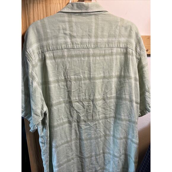 Ron Chereskin Men’s Green XXL Linen Rayon Short Sleeve Hawaiian Shirt Outdoor - Picture 8 of 10